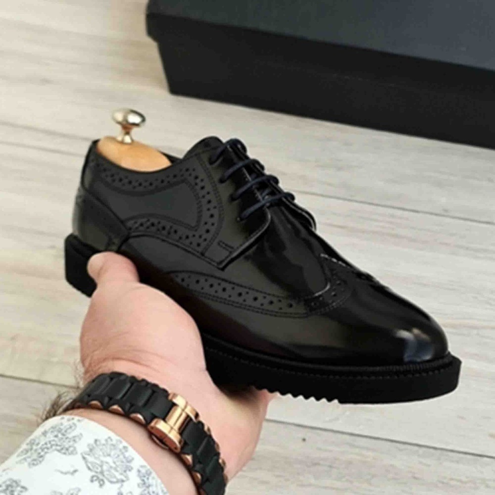 Men's Leather Wingtip Oxfords - Picture 5 of 5